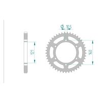 AFAM COURONNE ACIER au pas de 525 pour CAGIVA AFA44501