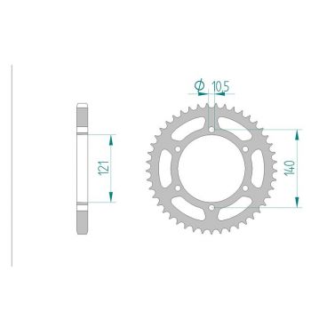 AFAM COURONNE ACIER au pas de 525 pour CAGIVA AFA44501