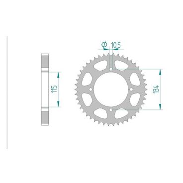 AFAM COURONNE ACIER au pas de 530 pour CAGIVA AFA44600