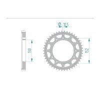 AFAM COURONNE ACIER au pas de 530 pour CAGIVA AFA44601