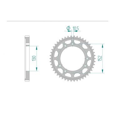 AFAM COURONNE ACIER au pas de 530 pour CAGIVA AFA44601