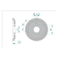 AFAM COURONNE ACIER au pas de 420 pour DERBI AFA47101
