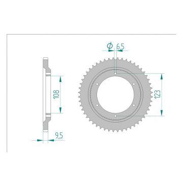 AFAM COURONNE ACIER au pas de 420 pour CAGIVA/DERBI/GILERA AFA47102