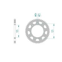 AFAM COURONNE ACIER au pas de 420 pour APRILIA/DERBI/GAS GAS/GILERA/MALAGUTI/MBK/MH/PEUGEOT/RIEJU/ROXON/YAMAHA AFA47103