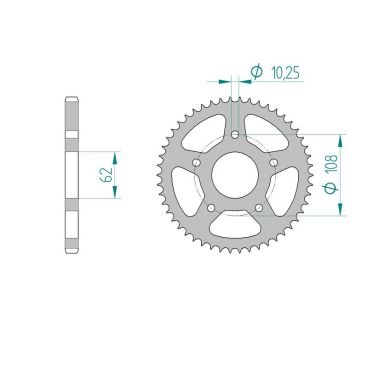 AFAM COURONNE ACIER au pas de 428 pour DERBI/GILERA AFA47201