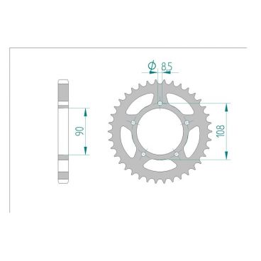 AFAM COURONNE ACIER au pas de 530 pour DUCATI AFA50600