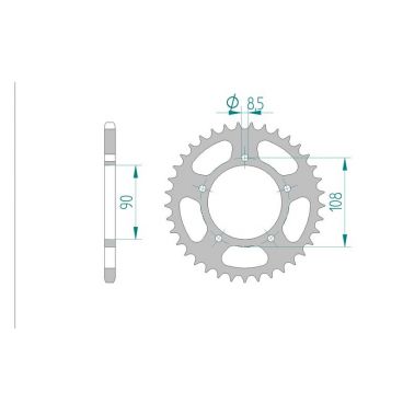 AFAM COURONNE ACIER au pas de 520 pour DUCATI AFA50601