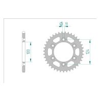 AFAM COURONNE ACIER au pas de 520 pour DUCATI AFA50602