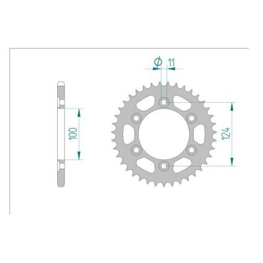 AFAM COURONNE ACIER au pas de 520 pour DUCATI AFA50602