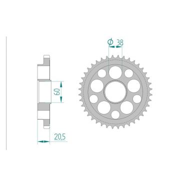 AFAM COURONNE ACIER au pas de 525 pour DUCATI AFA50605