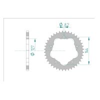 AFAM COURONNE ACIER au pas de 520 AFA50607