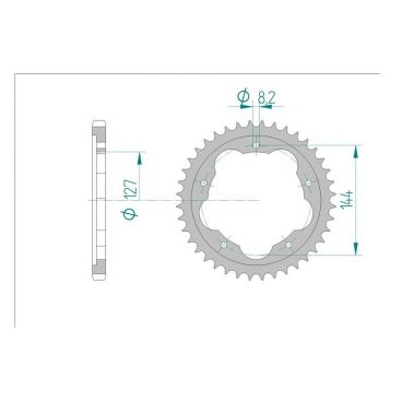 AFAM COURONNE ACIER au pas de 525 AFA50608