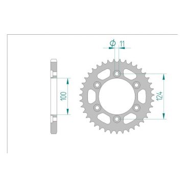 AFAM COURONNE ACIER au pas de 525 pour DUCATI AFA50609