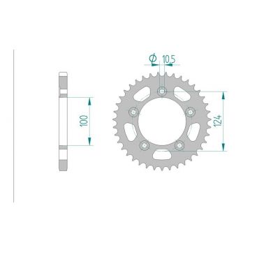 AFAM COURONNE ACIER au pas de 525 pour DUCATI AFA50612