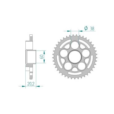 AFAM COURONNE ACIER au pas de 520 pour DUCATI AFA50614