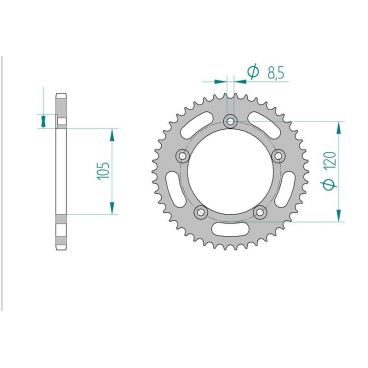 AFAM COURONNE ACIER au pas de 420 pour GILERA AFA56102