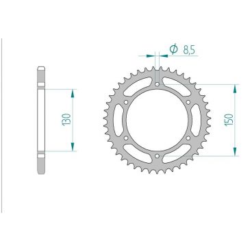 AFAM COURONNE ACIER au pas de 520 pour GILERA AFA56500