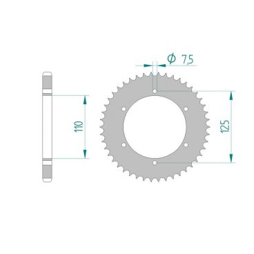 AFAM COURONNE ACIER au pas de 428 pour GILERA/HARLEY DAVIDSON AFA59102