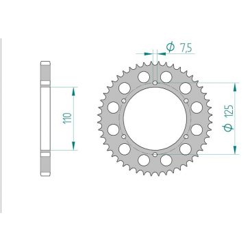 AFAM COURONNE ACIER au pas de 428 pour GILERA AFA59207