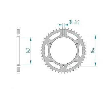 AFAM COURONNE ACIER au pas de 520 pour HYOSUNG AFA65301