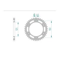 AFAM COURONNE ACIER au pas de 520 pour HUSABERG/KTM AFA71304