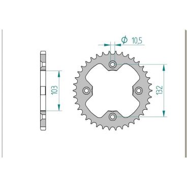 AFAM COURONNE ACIER au pas de 520 pour KTM AFA71305