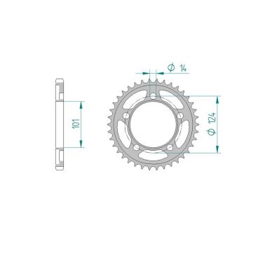 AFAM COURONNE ACIER au pas de 525 pour KTM AFA71801