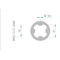 AFAM COURONNE ACIER au pas de 520 pour KYMCO/TGB AFA74300