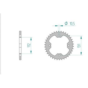 AFAM COURONNE ACIER au pas de 520 pour KYMCO/TGB AFA74300