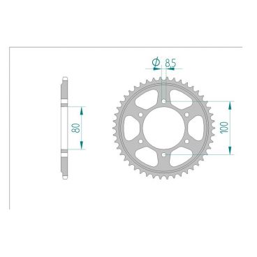 AFAM COURONNE ACIER au pas de 415 pour RIEJU AFA80102