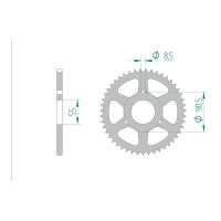 AFAM COURONNE ACIER au pas de 420 pour RIEJU AFA80104