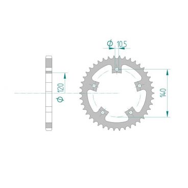 AFAM COURONNE ACIER au pas de 525 pour TRIUMPH AFA86500