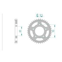AFAM COURONNE ACIER au pas de 530 pour TRIUMPH AFA86600