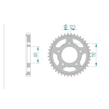 AFAM COURONNE ACIER au pas de 530 pour TRIUMPH AFA86600