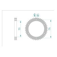 AFAM COURONNE ACIER au pas de 530 pour TRIUMPH AFA86601