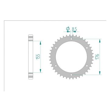 AFAM COURONNE ACIER au pas de 530 pour TRIUMPH AFA86601