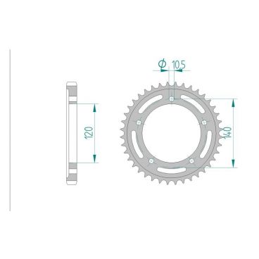 AFAM COURONNE ACIER au pas de 530 pour SUZUKI/TRIUMPH AFA86603