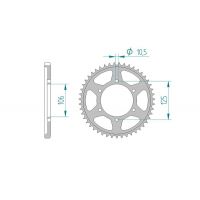 AFAM COURONNE ACIER au pas de 525 pour TRIUMPH AFA86605