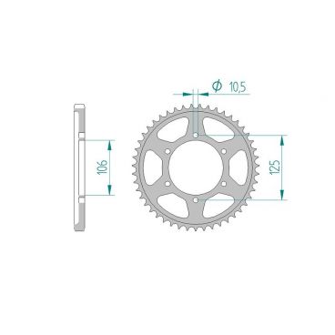 AFAM COURONNE ACIER au pas de 525 pour TRIUMPH AFA86605