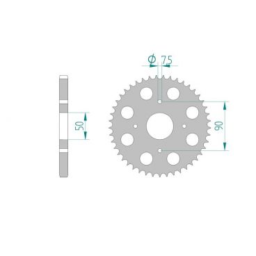 AFAM COURONNE ACIER au pas de 428 pour PEUGEOT AFA92105