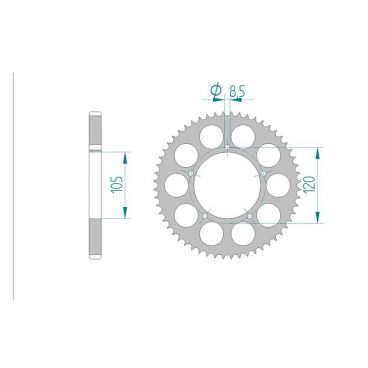 AFAM COURONNE ACIER au pas de 428 pour SACHS AFA92109