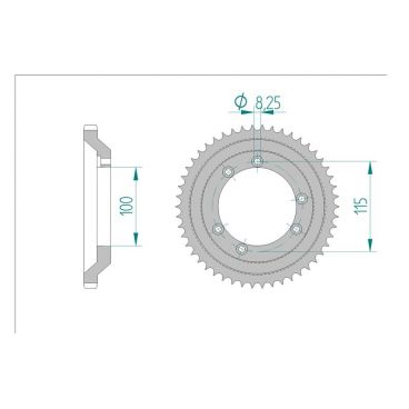 AFAM COURONNE ACIER au pas de 428 pour BETA AFA92113