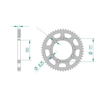 AFAM COURONNE ACIER au pas de 420 pour BETA/FANTIC AFA92115