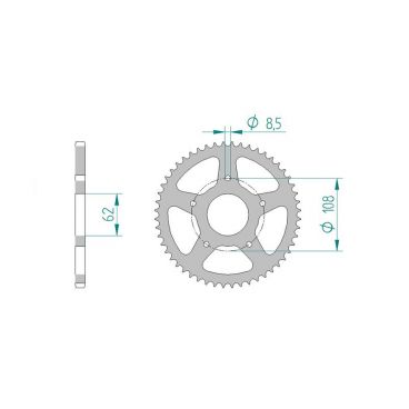 AFAM COURONNE ACIER au pas de 420 pour MH/PEUGEOT/RIEJU AFA92122