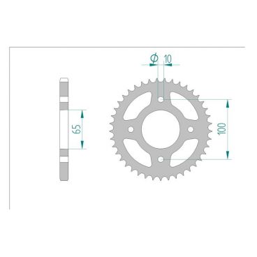 AFAM COURONNE ACIER au pas de 428 AFA92208