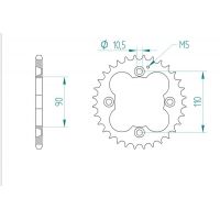 AFAM COURONNE ACIER au pas de 520 pour ADLY AFA92324