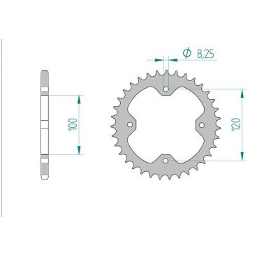 AFAM COURONNE ACIER au pas de 520 pour CAN AM AFA92325