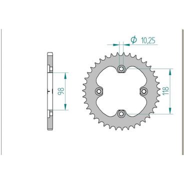 AFAM COURONNE ACIER au pas de 520 pour CAN AM AFA92401