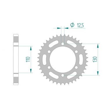 AFAM COURONNE ACIER au pas de 530 pour CAN AM AFA92502