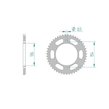 AFAM COURONNE ACIER au pas de 520 pour BMW AFA92503